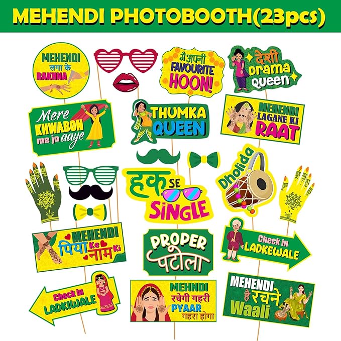Mehndi photobooth props-23 pieces