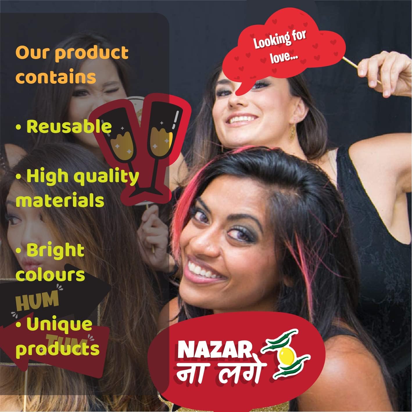 Haldi photobooth props-42 pieces