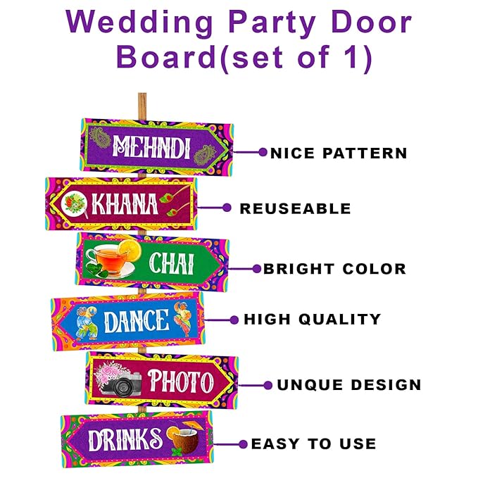 wedding party door board (set of 1)