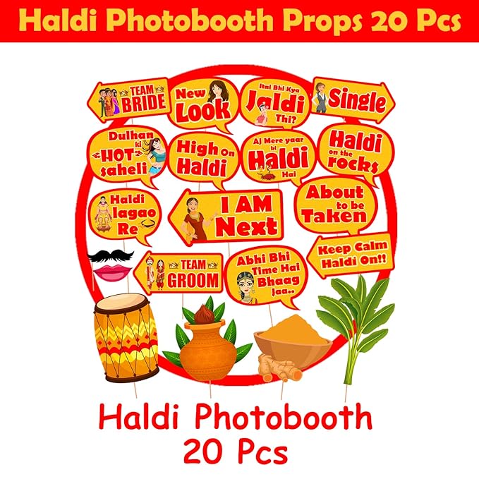 Haldi photobooth props-20 pieces