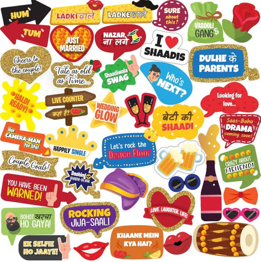 Haldi photobooth props-42 pieces
